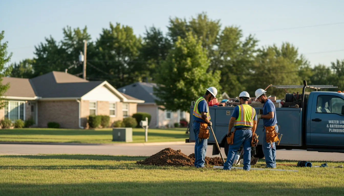 Residential water line and bathroom plumbing service in Elgin, OK